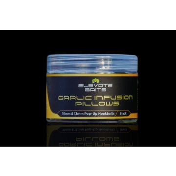 Elevate Baits Garlic Infusion Pillows Pop-Ups Black 10mm & 12mm