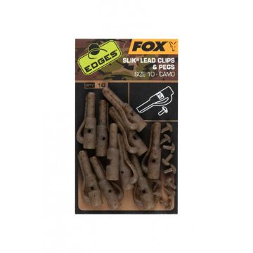 Fox Edges Camo Size 10 Slik Lead Clip and Pegs