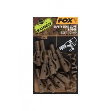Fox Edges Camo Size 7 Safety Lead Clips and Pegs