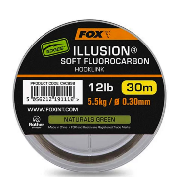 Fox Illusion Soft Fluorocarbon Hooklink 30m Naturals Green 