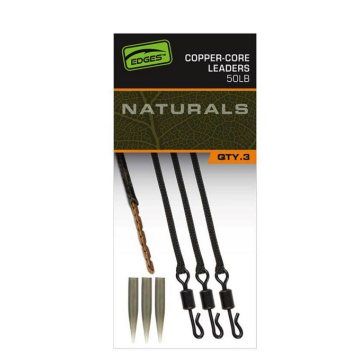 Fox Edges Naturals Copper-Core Leaders x3