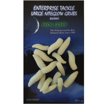 Enterprise Tackle Large Nite-Glo Grubs Neon Green
