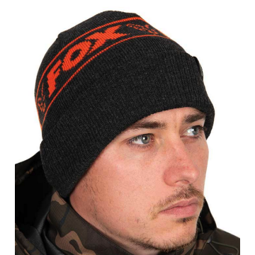 Fox Collection Beanie Hat Black/Orange