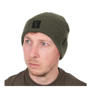 Fox Collection Beanie Hat Green/Black