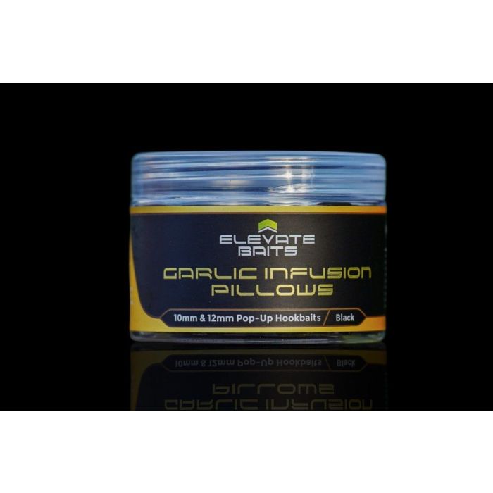 Elevate Baits Garlic Infusion Pillows Pop-Ups Black 10mm & 12mm