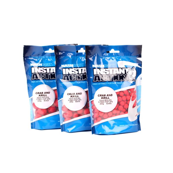 Nash Instant Action Boilies - Bottom Bait - 200grm Bag