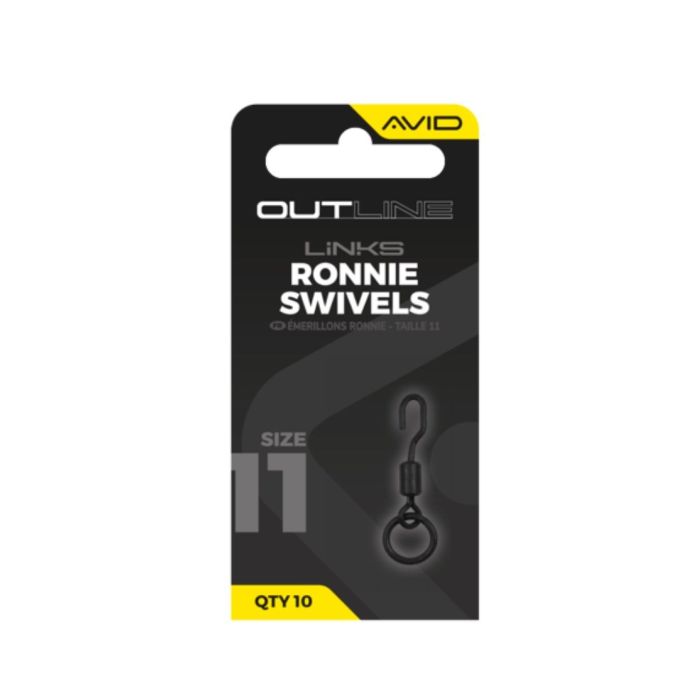 Avid Carp Outline Ronnie Swivels Size 11 | Carp Ronnie Rig Swivels
