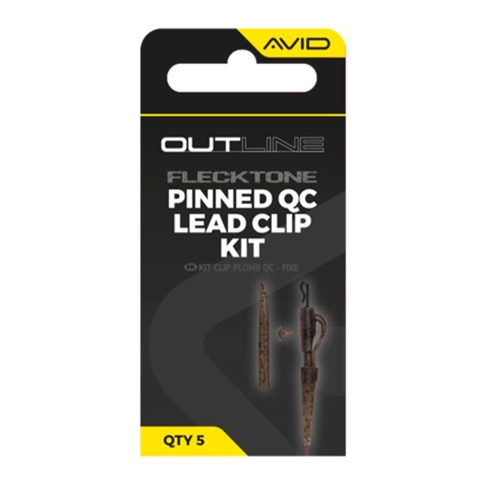 Avid Carp Outline Flecktone Pinned QC Lead Clip Kit | Carp Rig System