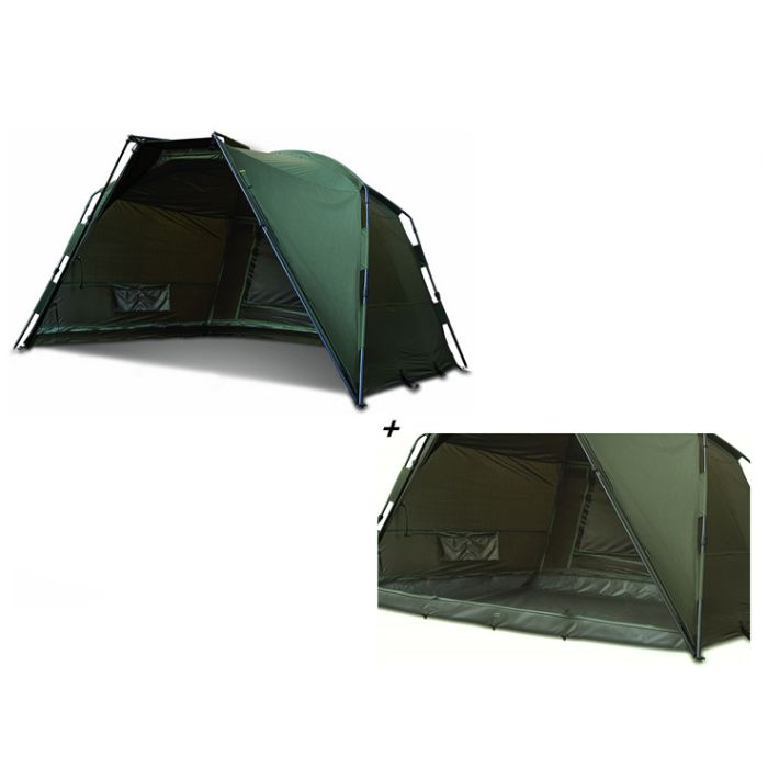 Solar Compact Spider Bivvy Green + Groundsheet Bundle