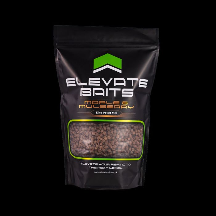 Elevate Baits Maple & Mulberry Elite Pellet Mix 1kg | All-Season Carp Pellets