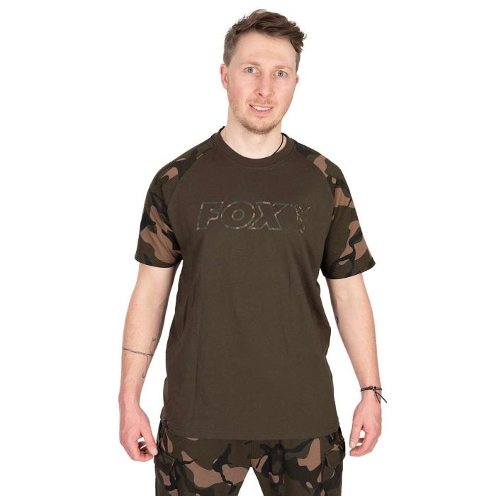 Fox Camo Outline Print T-Shirt Khaki 