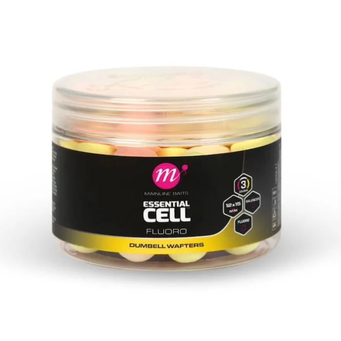 MainLine Baits Essential Cell Fluro 12x15mm Dumbell Wafters