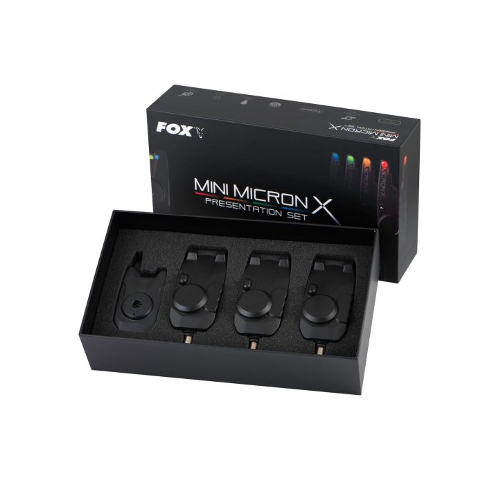 Fox Mini Micron X Bite Alarm Presentation Sets - 3 Rod