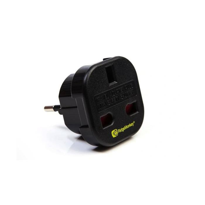 Ridgemonkey Vault UK 3 Pin To EU2 Pin Travel Adaptor