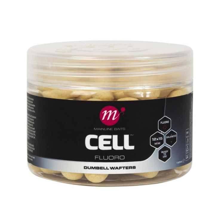 Mainline Baits Cell Fluoro Dumbell Wafters 12x15mm