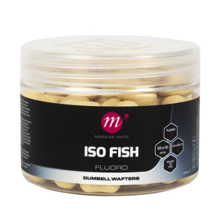 Mainline Baits ISO Fish Fluoro Dumbell Wafters  White 12x15mm