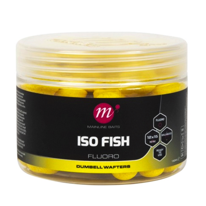 Mainline Baits ISO Fish Fluoro Yellow Dumbell Wafters 12x15mm