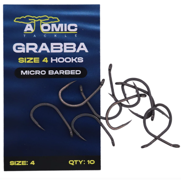 The Grabba is our beaked point wide gape pattern.
The Grabba gives you peace of mind when ﬁshing in snaggy or weedy conditions, the result is always the same; ﬁrm hook holds and more ﬁsh on the bank.