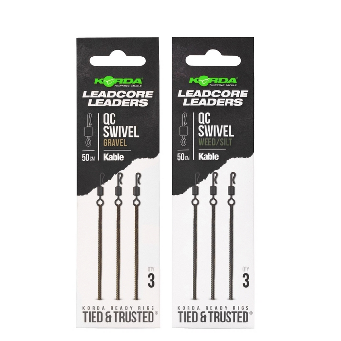 Korda Kable Leadcore Leader QC Swivel 50cm