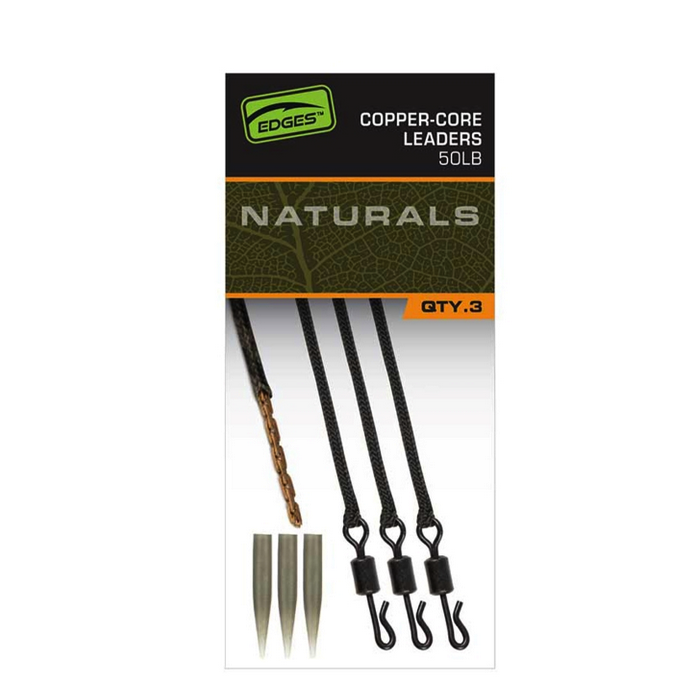 Fox Edges Naturals Copper-Core Leaders x3