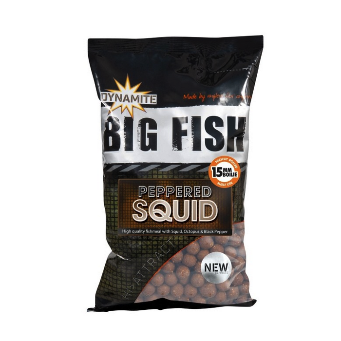 Dynamite Baits Big Fish Peppered Squid 15mm Boilies 1kg
