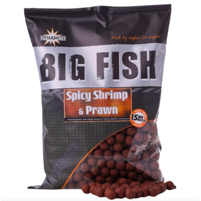 Dynamite Baits Spicy Shrimp and Prawn 15mm Boilies 1kg