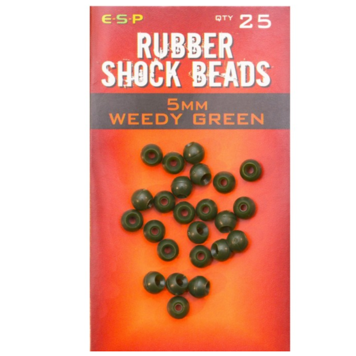 ESP Rubber Shock Beads 5mm Weedy Green Qty 25