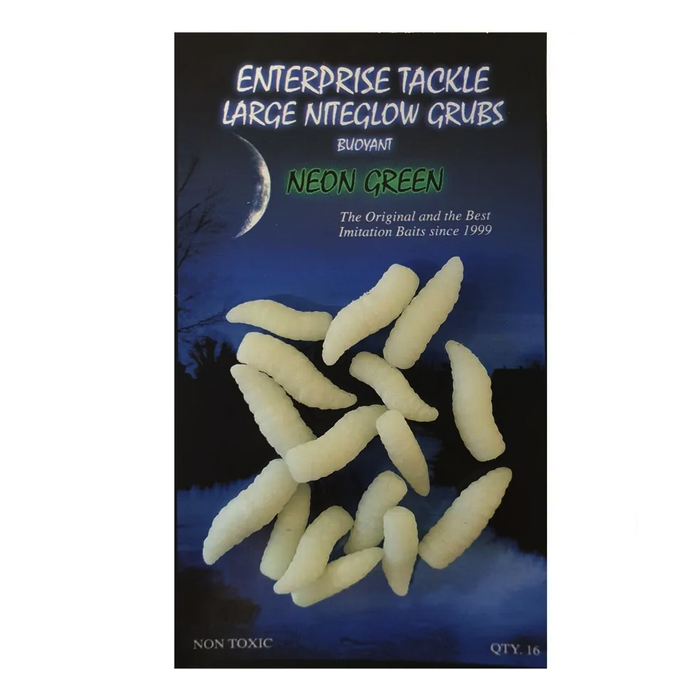 Enterprise Tackle Large Nite-Glo Grubs Neon Green