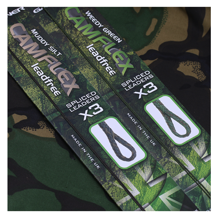 Gardner Camfleck Spliced Leaders X 3 Weedy Green (Leadfree)