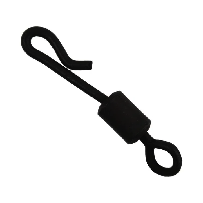 These swivels are easy to use; simply loop the hooklink onto the crook and secure it with a Covert Anti Tangle Sleeve, as shown in the instructions.