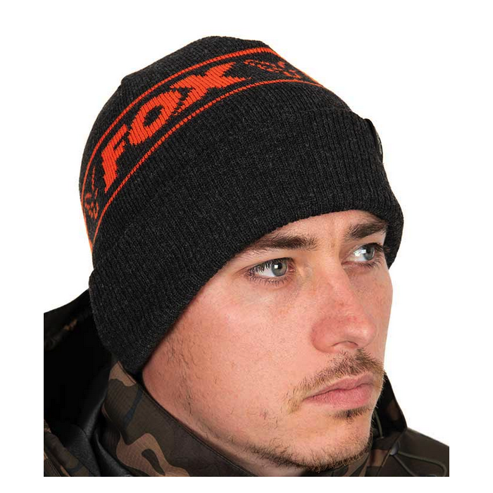 Fox Collection Beanie Hat Black/Orange