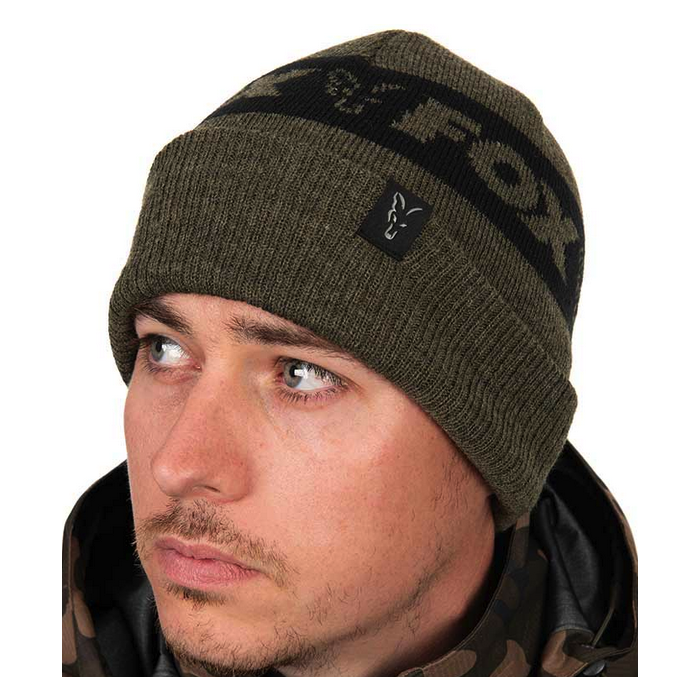 Fox Collection Beanie Hat Green/Black