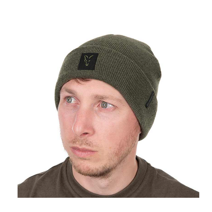 Fox Collection Beanie Hat Green/Black