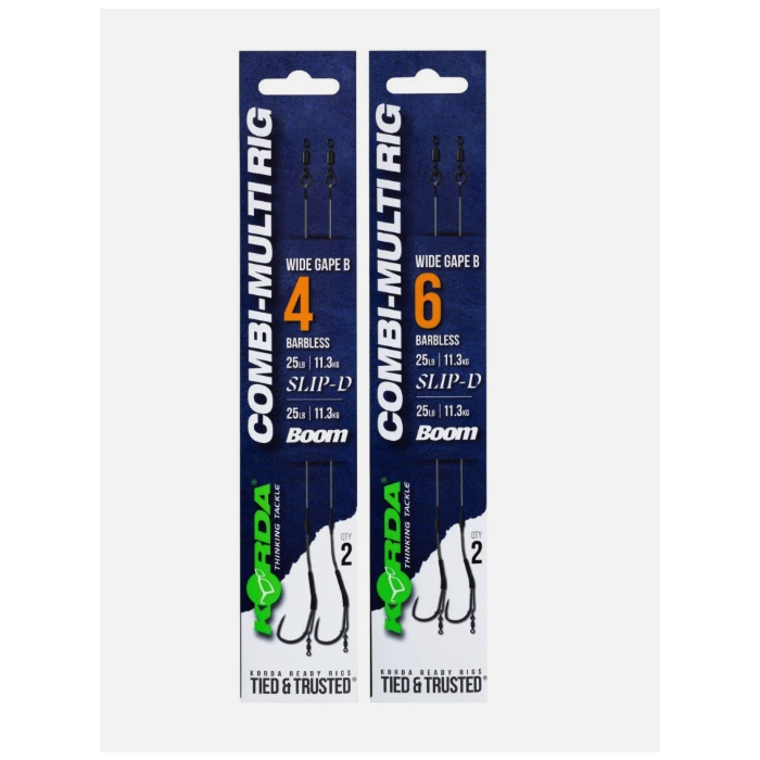 Korda Combi Multi Rig Wide Gape Barbless | Ready Made Carp Rig